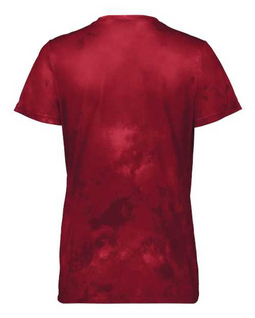 Holloway 222796 Women&#39;s Cotton-Touch Cloud V-Neck T-Shirt - Scarlet Cloud Print - HIT a Double