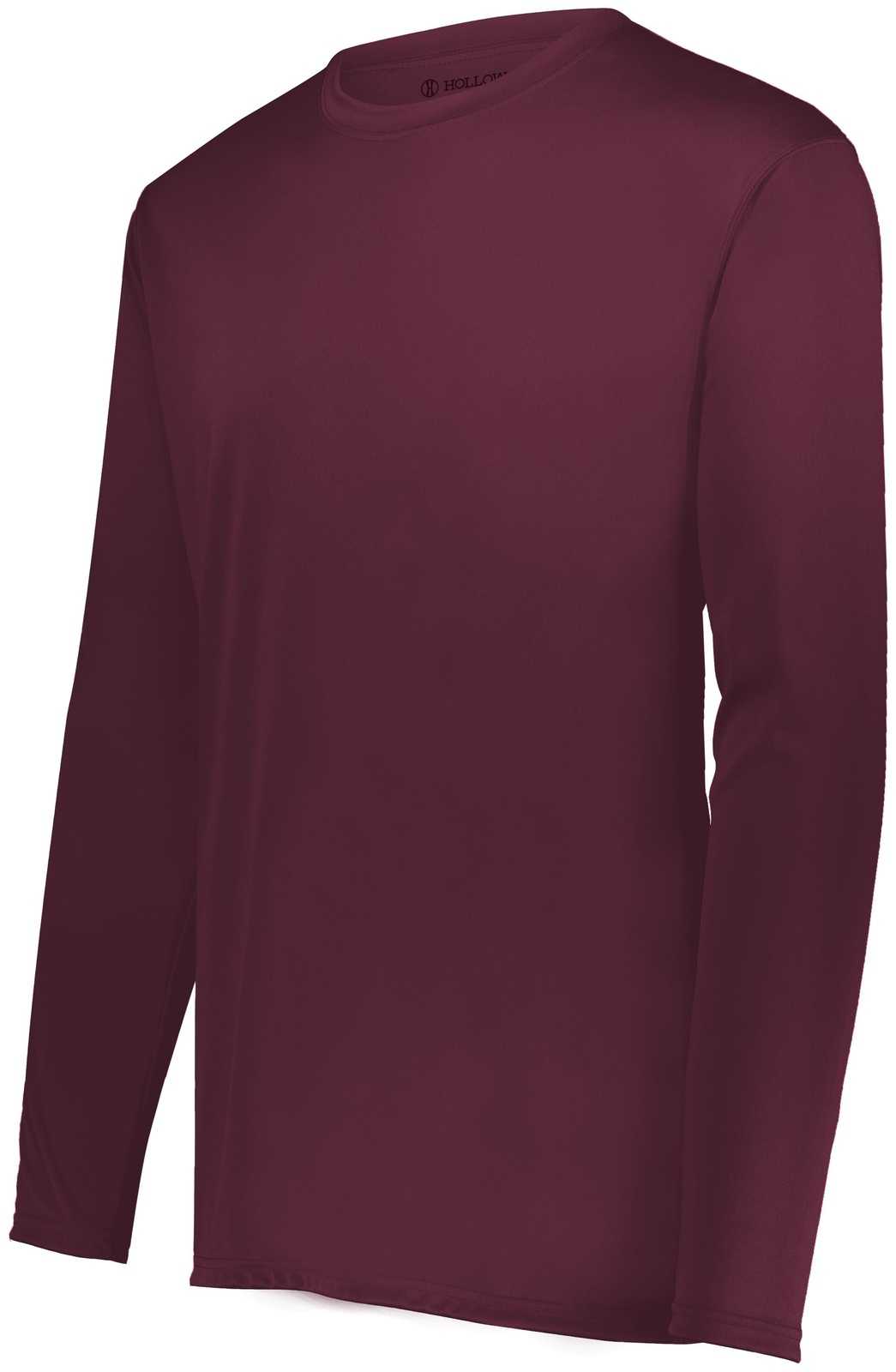 Holloway 222823 Youth Momentum Long Sleeve Tee - Maroon (Hlw) - HIT a Double