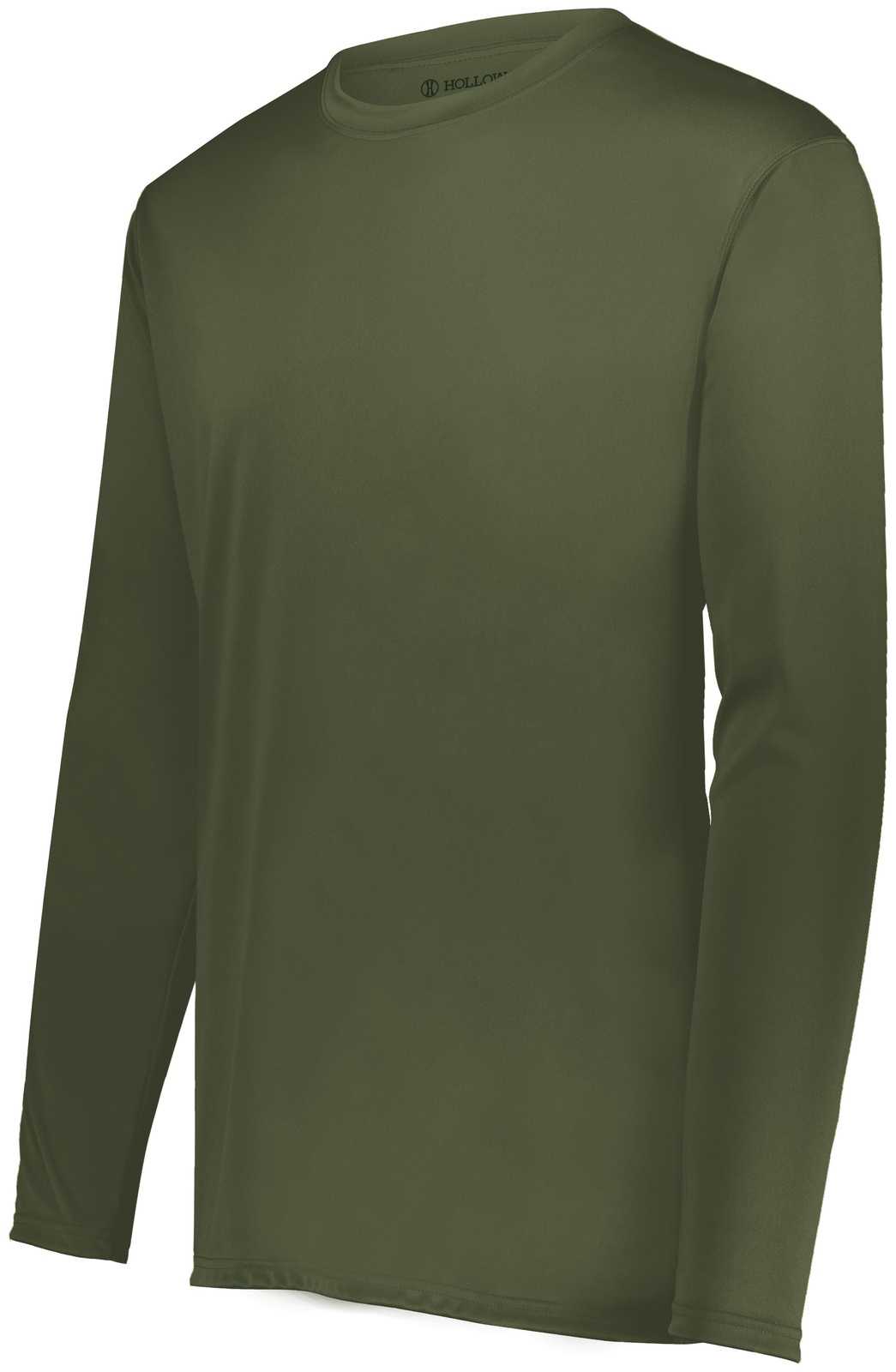 Holloway 222823 Youth Momentum Long Sleeve Tee - Olive - HIT a Double