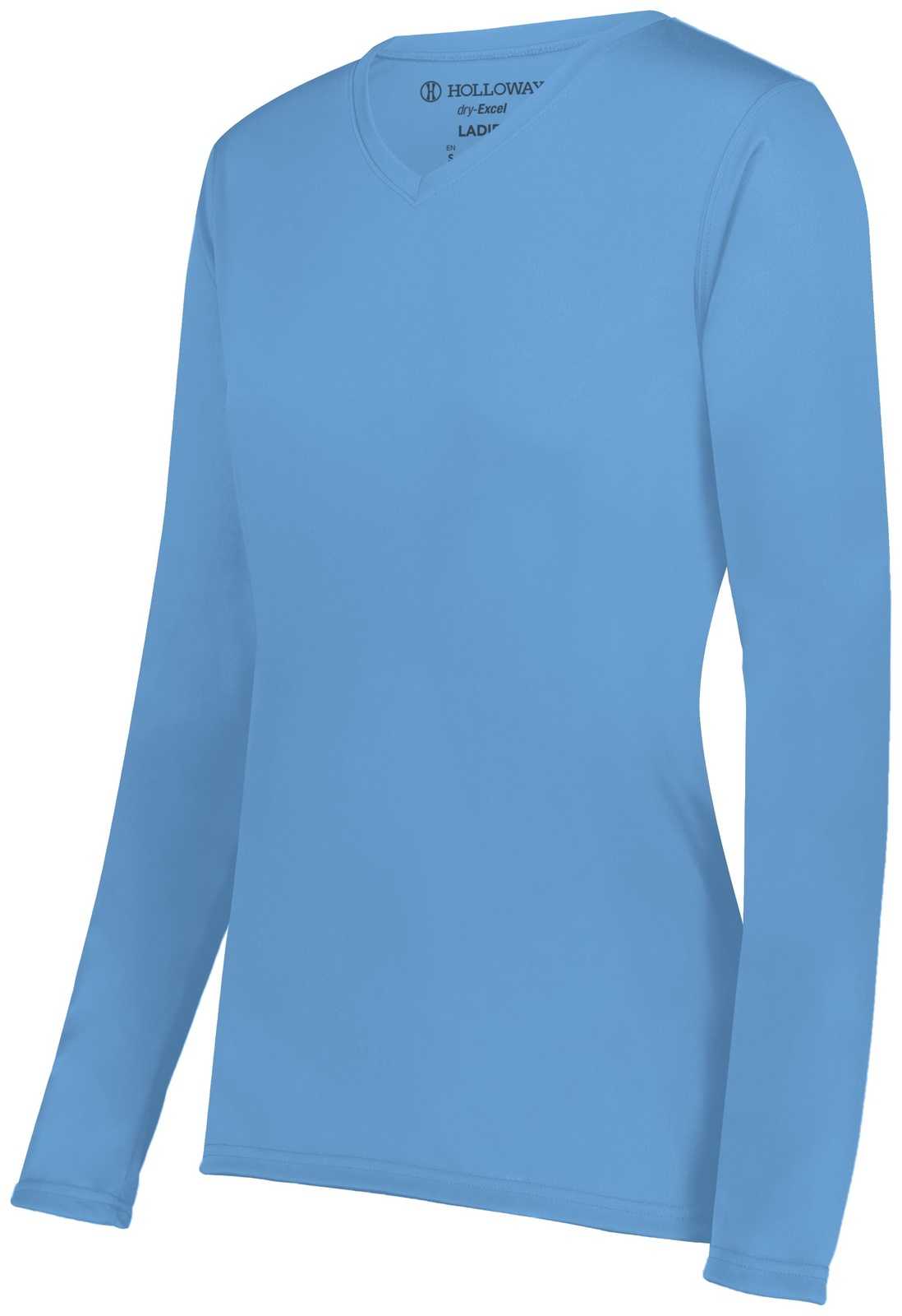Holloway 222824 Ladies Momentum Long Sleeve Tee - Columbia Blue - HIT a Double