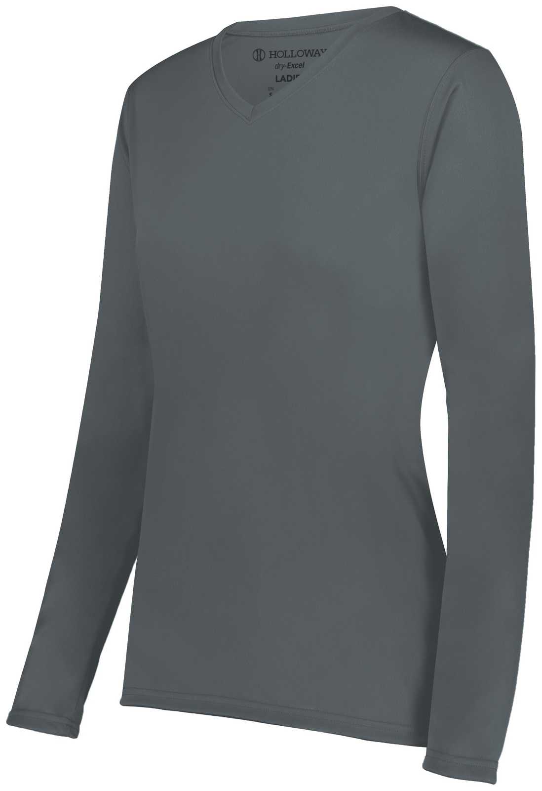 Holloway 222824 Ladies Momentum Long Sleeve Tee - Graphite - HIT a Double