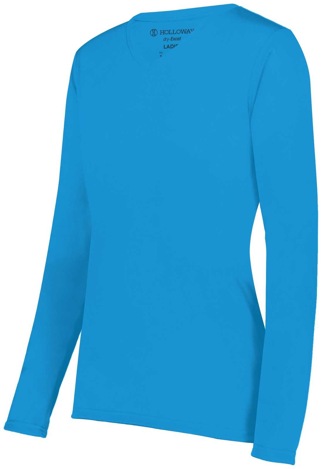 Holloway 222824 Ladies Momentum Long Sleeve Tee - Power Blue - HIT a Double