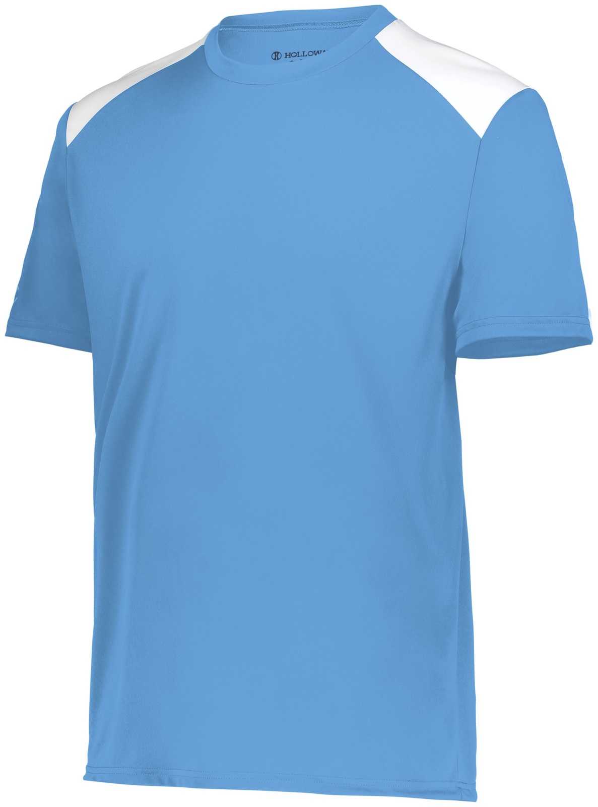 Holloway 223501 Momentum Team Tee - Columbia Blue White - HIT a Double