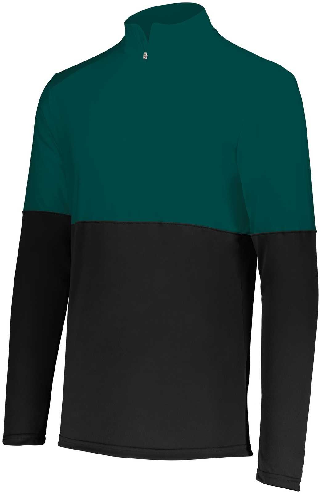 Holloway 223600 Youth Momentum Team 1/4 Zip Pullover - Black Dark Green - HIT a Double