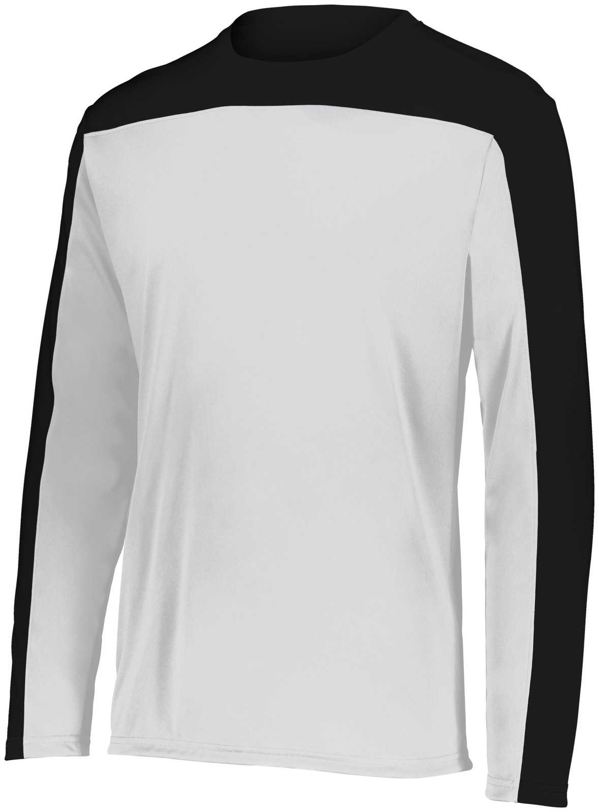 Holloway 223602 Youth Momentum Team Long Sleeve Tee - White Black - HIT a Double