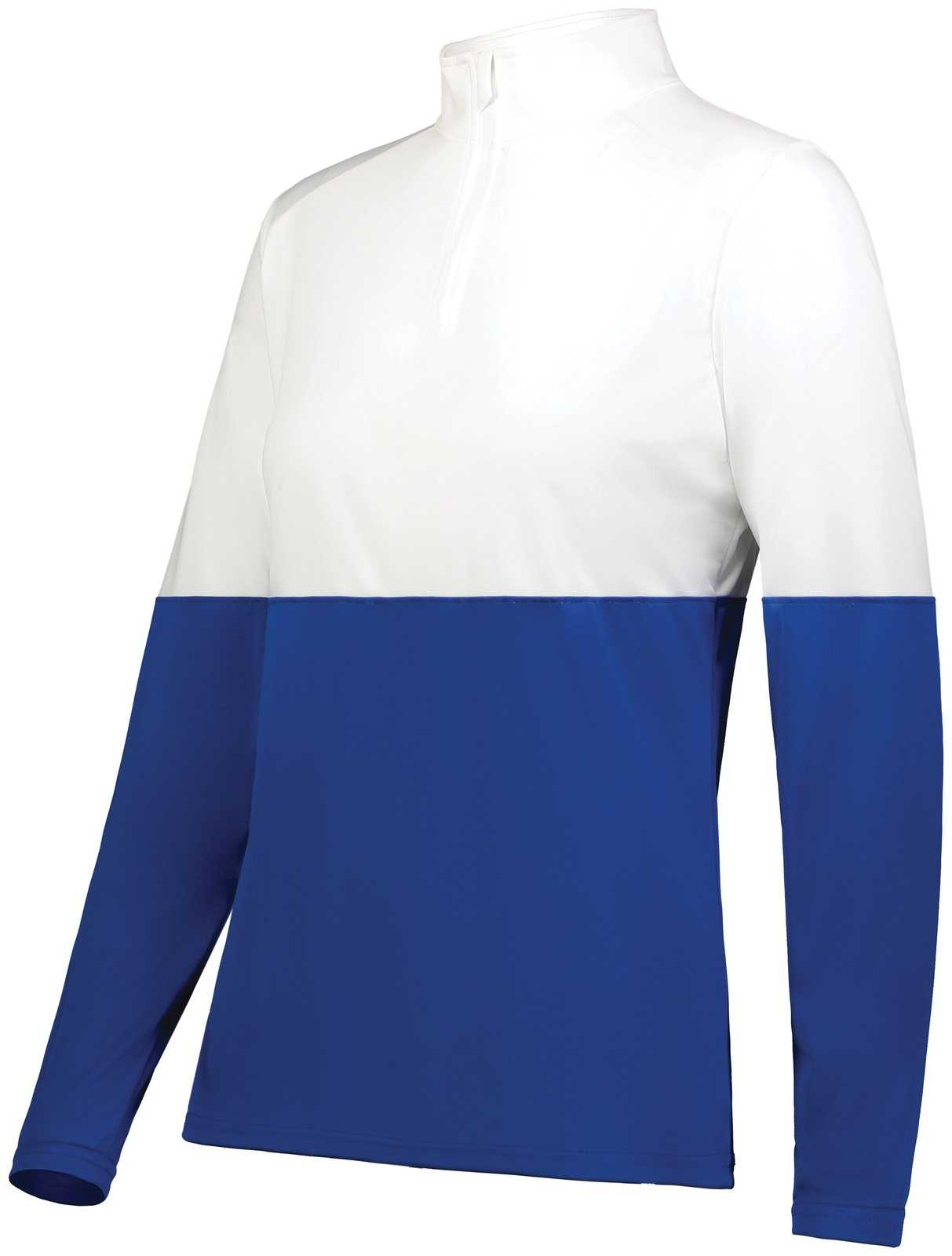 Holloway 223700 Ladies Momentum Team 1/4 Zip Pullover - Royal White - HIT a Double