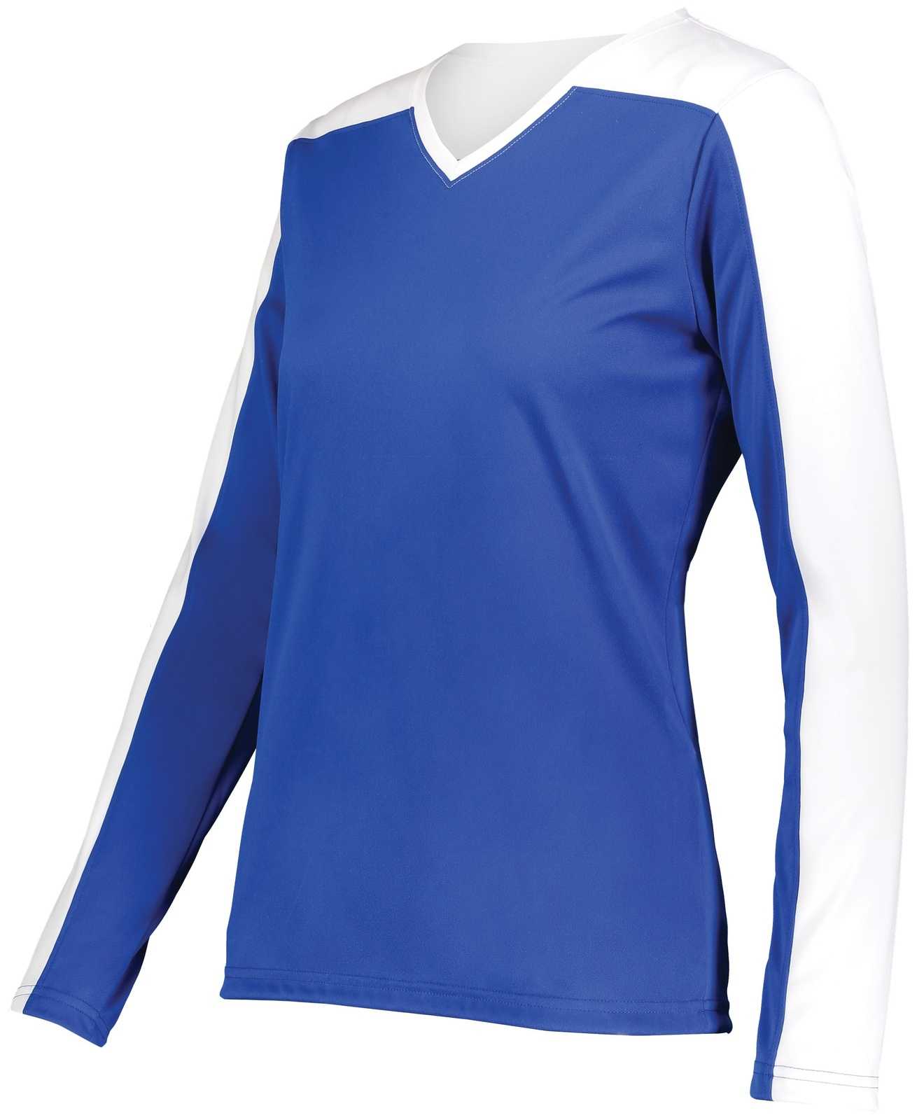 Holloway 223702 Ladies Momentum Team Long Sleeve Tee - Royal White - HIT a Double