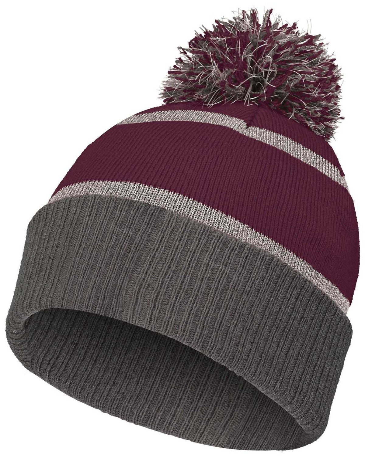 Holloway 223816 Reflective Beanie with Cuff - Maroon Carbon - HIT a Double