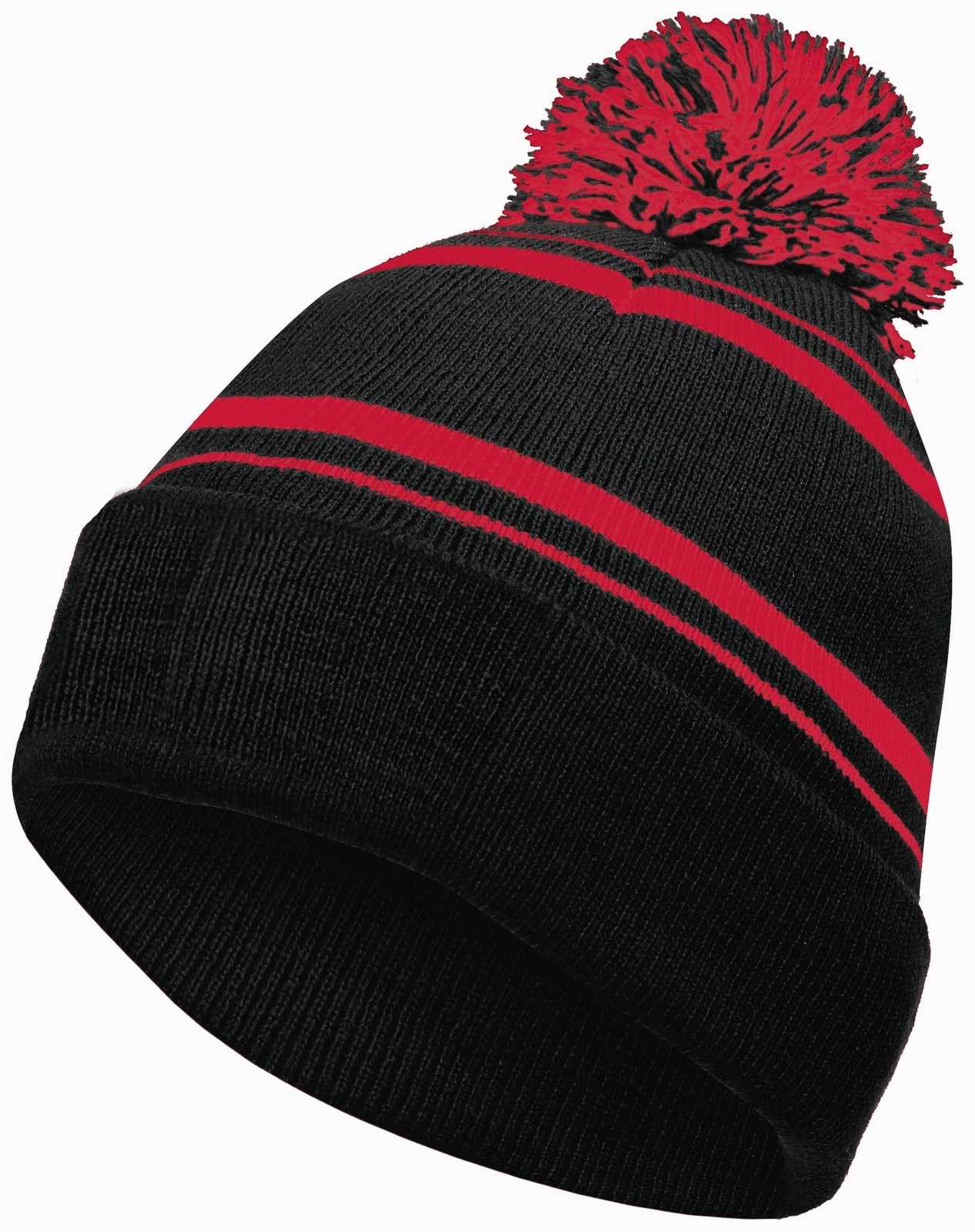 Holloway 223860 Homecoming Beanie with Cuff - Black Scarlet - HIT a Double