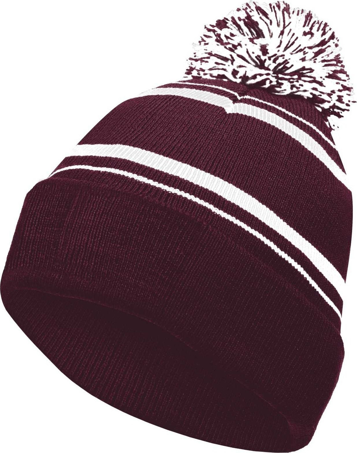 Holloway 223860 Homecoming Beanie with Cuff - Maroon White - HIT a Double
