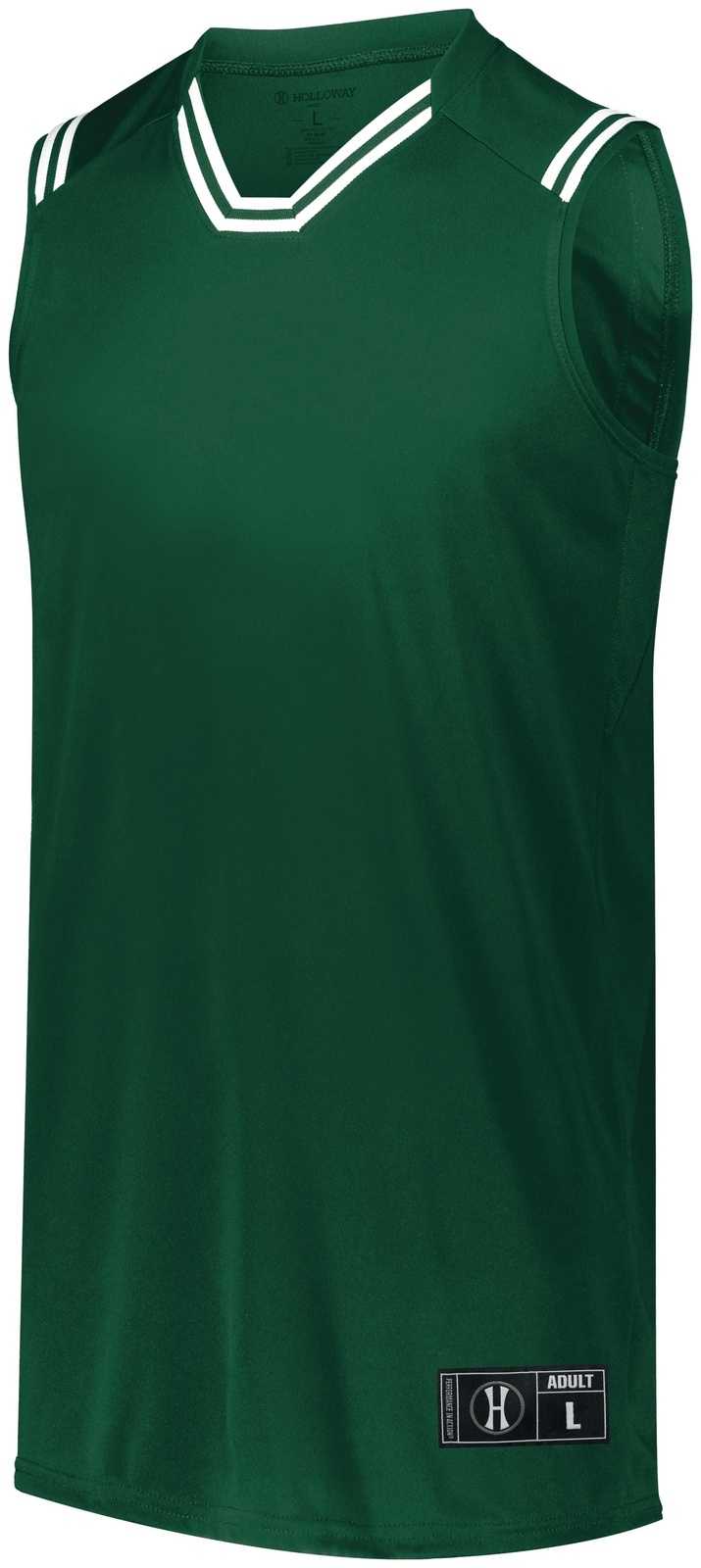 Holloway 224076 Retro Basketball Jersey - Forest White - HIT a Double