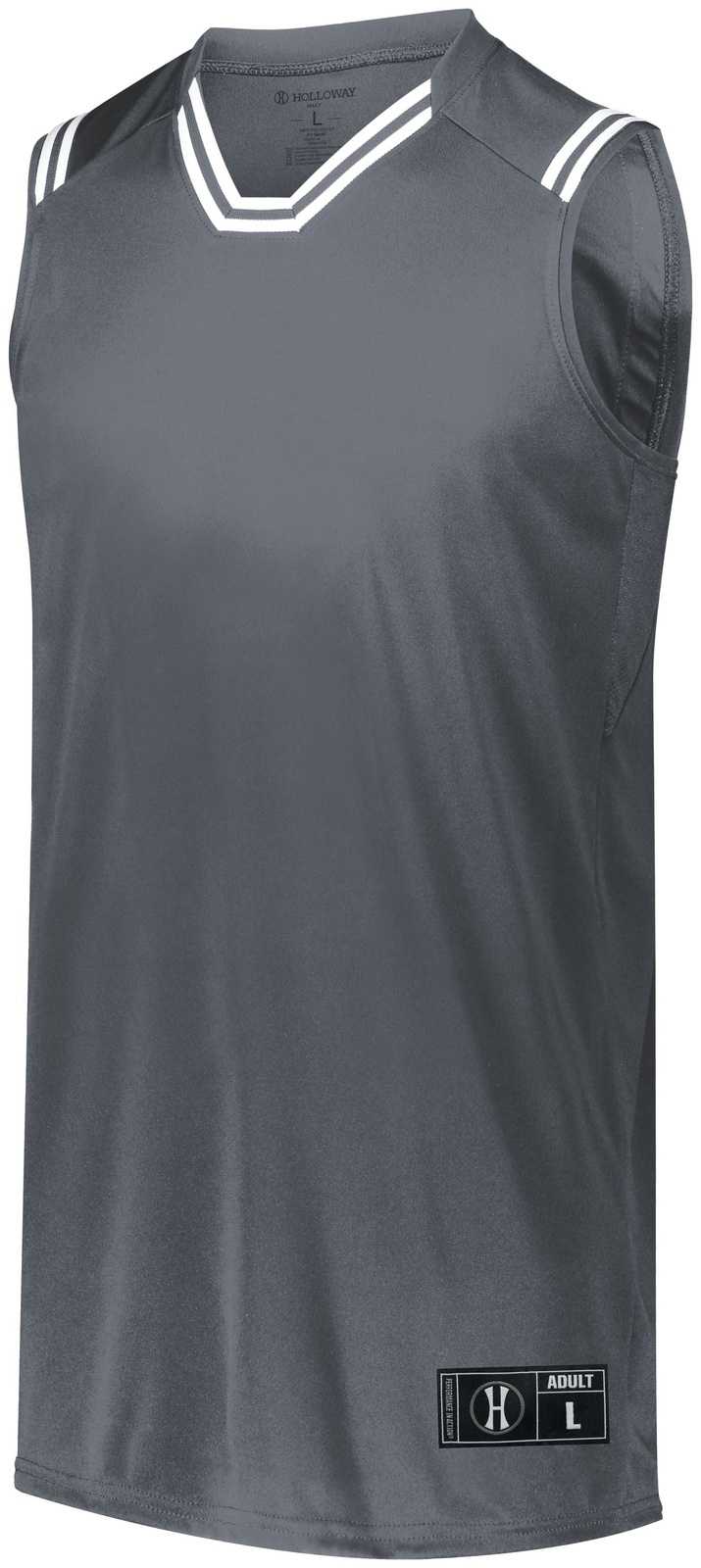 Holloway 224076 Retro Basketball Jersey - Graphite White - HIT a Double