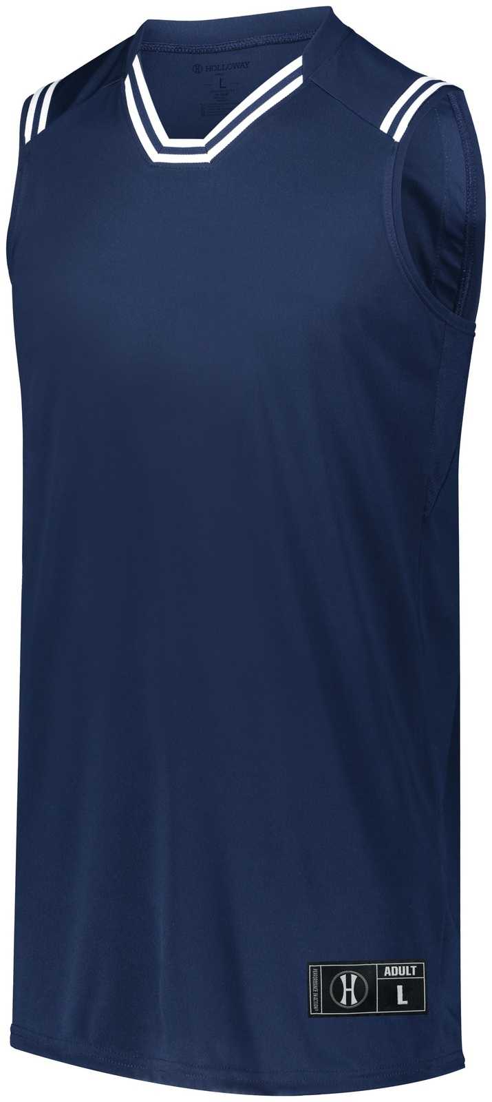 Holloway 224076 Retro Basketball Jersey - Navy White - HIT a Double