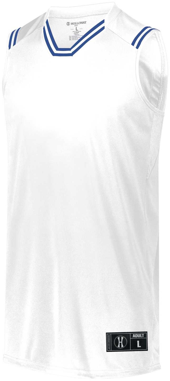 Holloway 224076 Retro Basketball Jersey - White Royal - HIT a Double