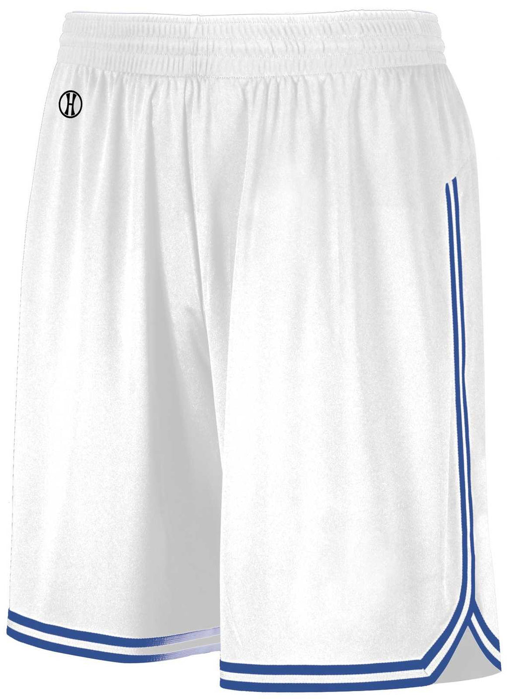 Holloway 224077 Retro Basketball Shorts - White Royal