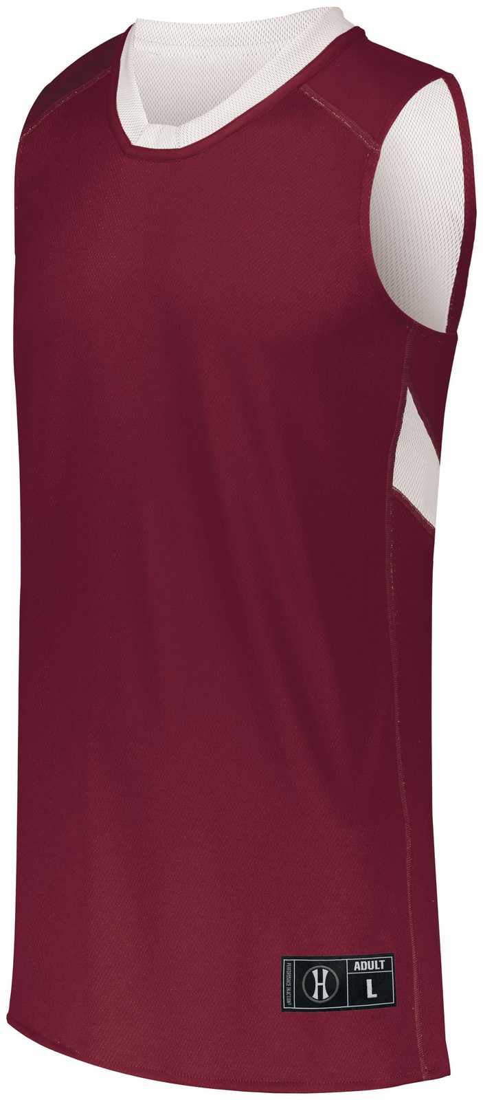 Holloway 224078 Dual-Side Single Ply Basketball Jersey - Cardinal White - HIT a Double