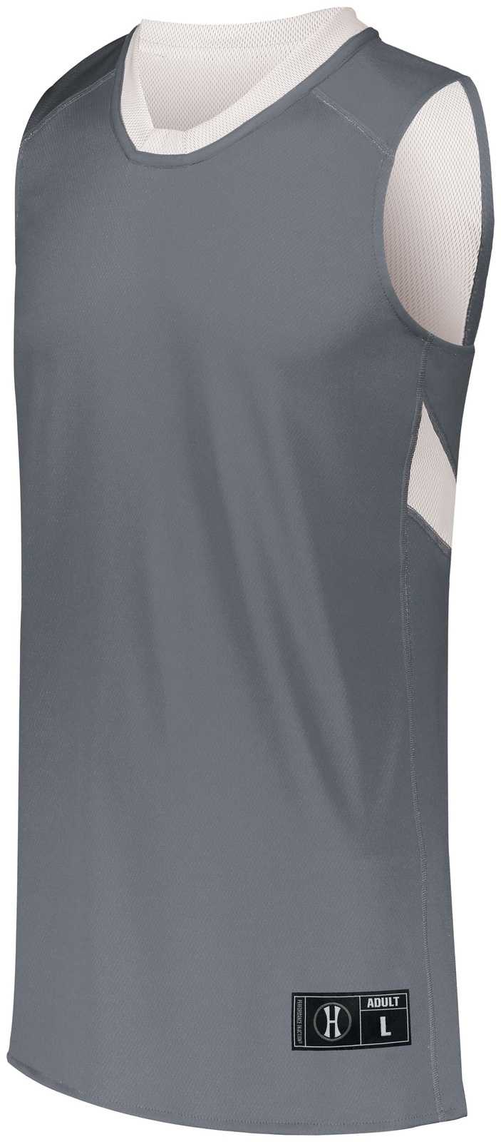 Holloway 224078 Dual-Side Single Ply Basketball Jersey - Graphite White - HIT a Double