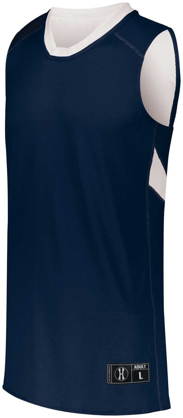 Holloway 224078 Dual-Side Single Ply Basketball Jersey - Navy White - HIT a Double