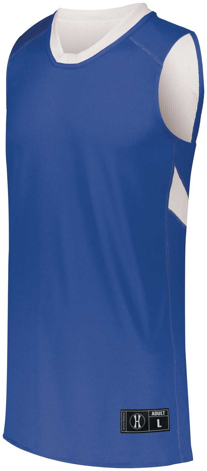 Holloway 224078 Dual-Side Single Ply Basketball Jersey - Royal White - HIT a Double