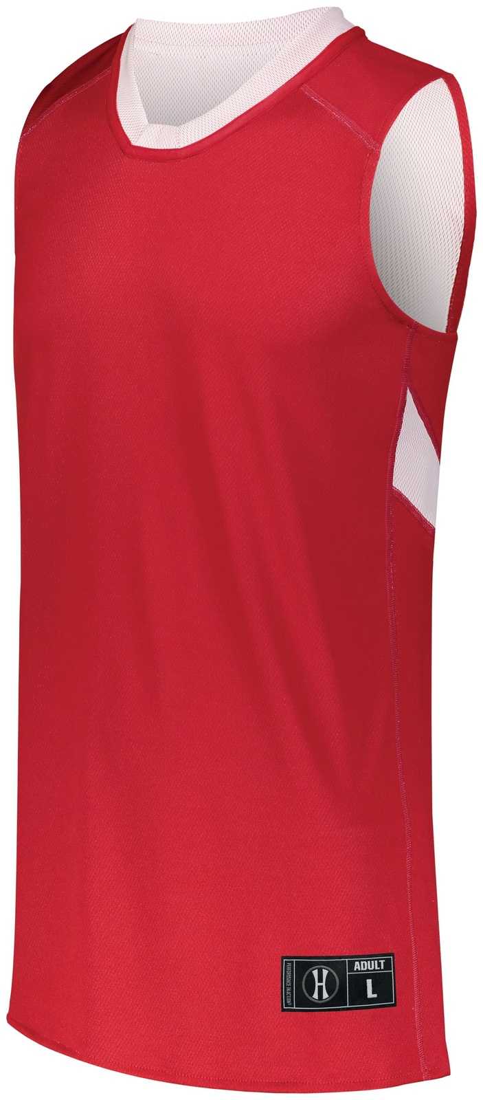 Holloway 224078 Dual-Side Single Ply Basketball Jersey - Scarlet White - HIT a Double