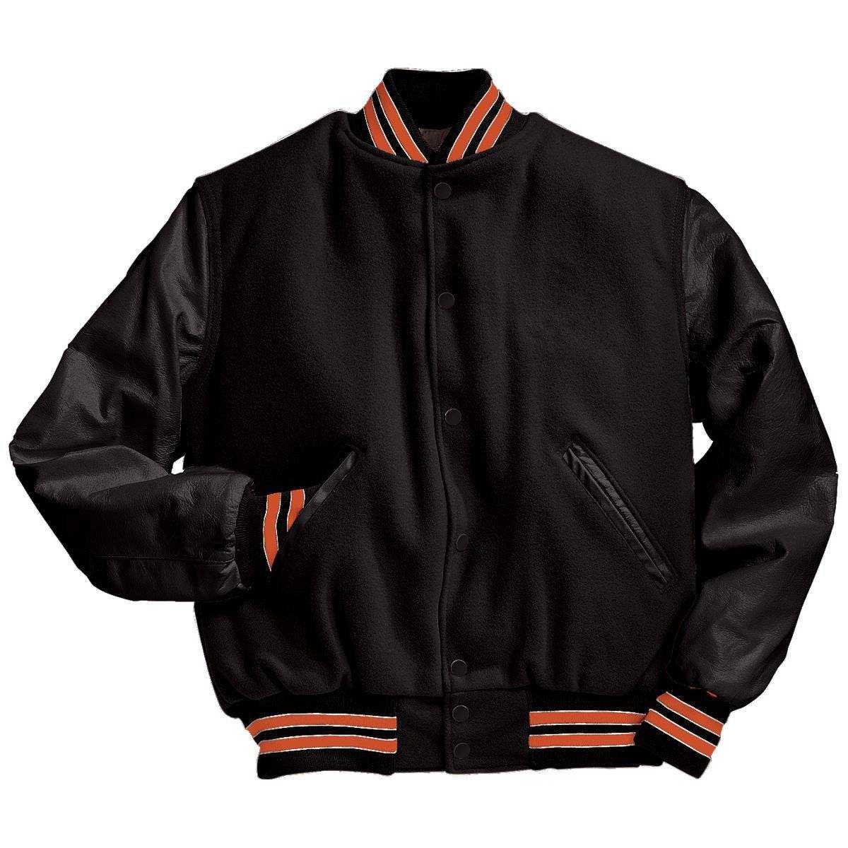 Holloway 224183 Varsity (Wool, Leather Sleeves) - Bk Burnt Orange Wh - HIT a Double
