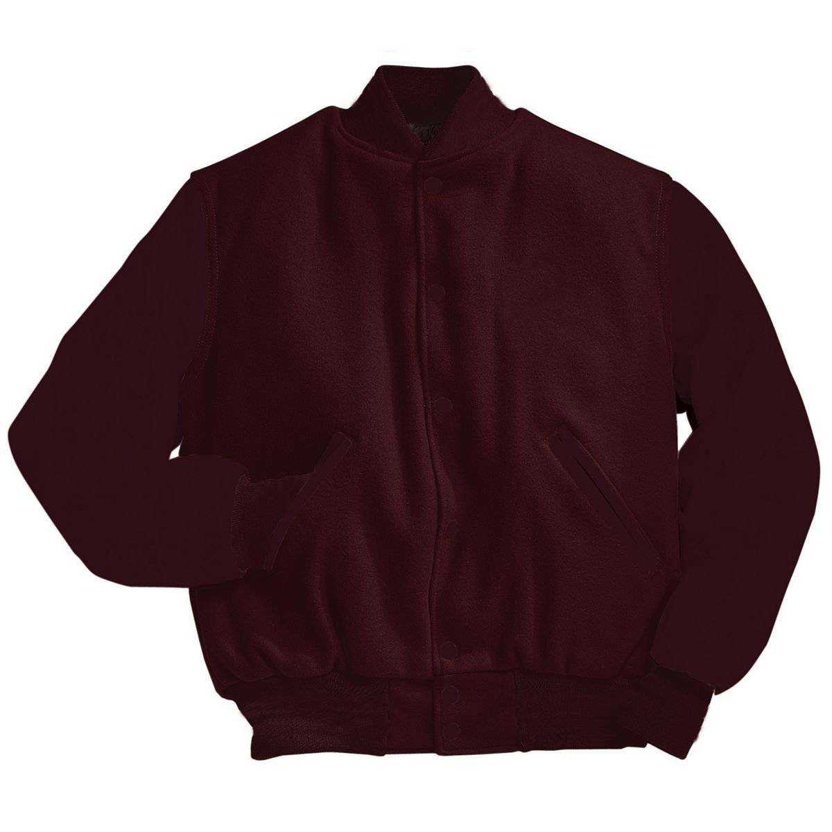Holloway 224183 Varsity (Wool, Leather Sleeves) - Maroon - HIT a Double