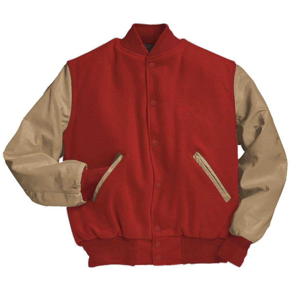 Holloway 224183 Varsity (Wool, Leather Sleeves) - Scarlet Cream - HIT a Double