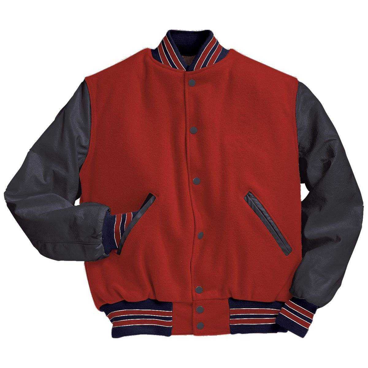Holloway 224183 Varsity (Wool, Leather Sleeves) - Scarlet True Navy Wh - HIT a Double