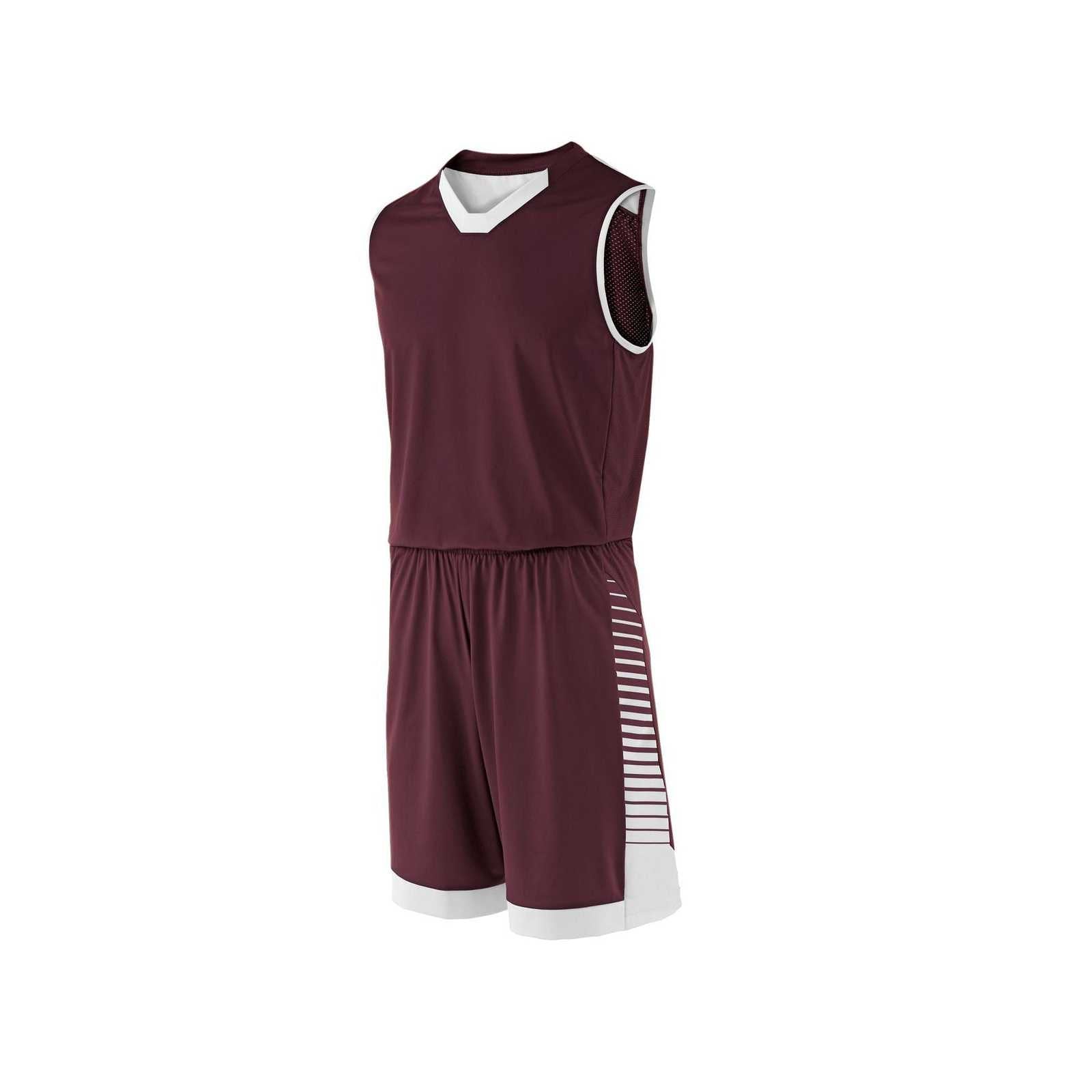 Holloway 224270 Youth Arc Jersey - Maroon White - HIT a Double
