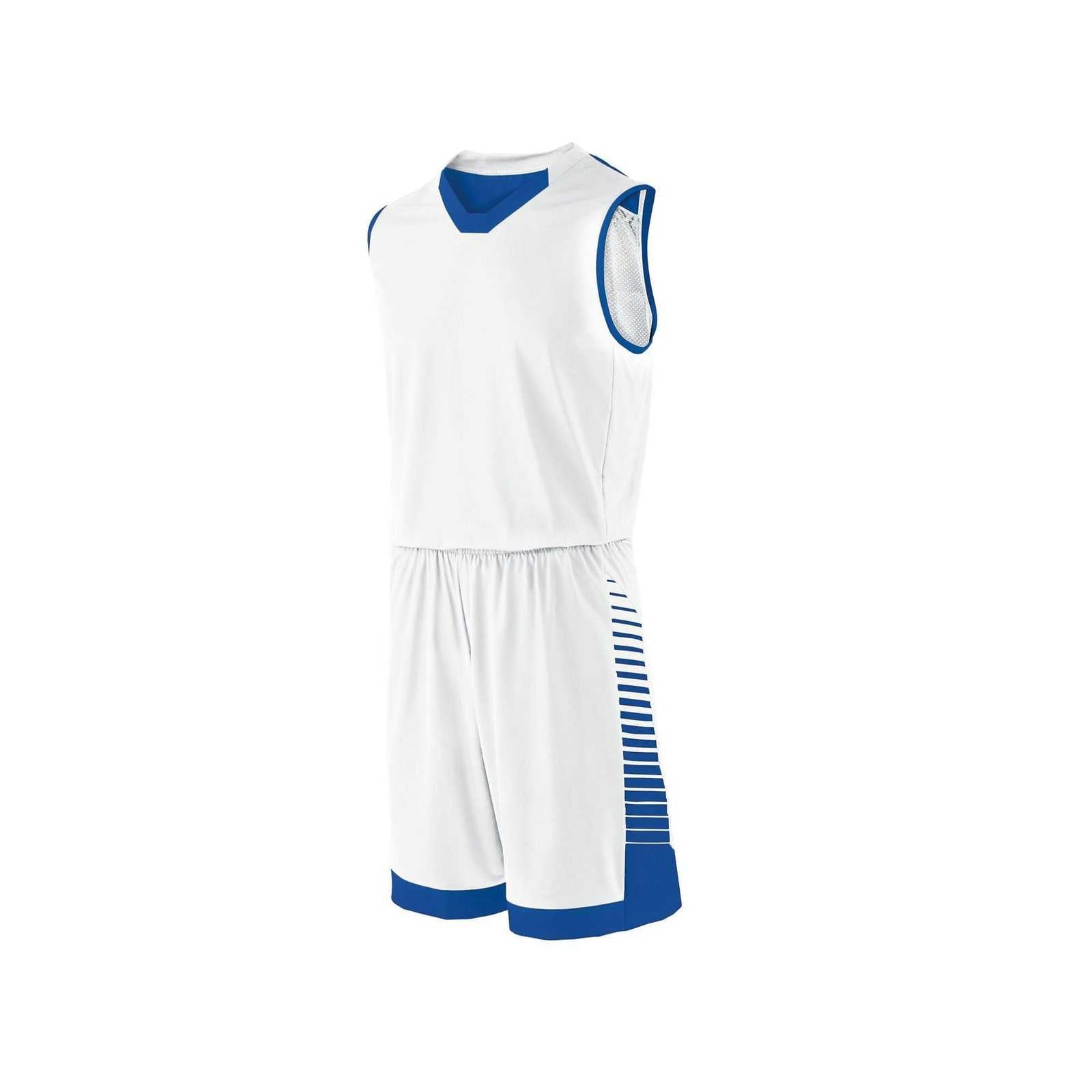 Holloway 224270 Youth Arc Jersey - White Royal - HIT a Double