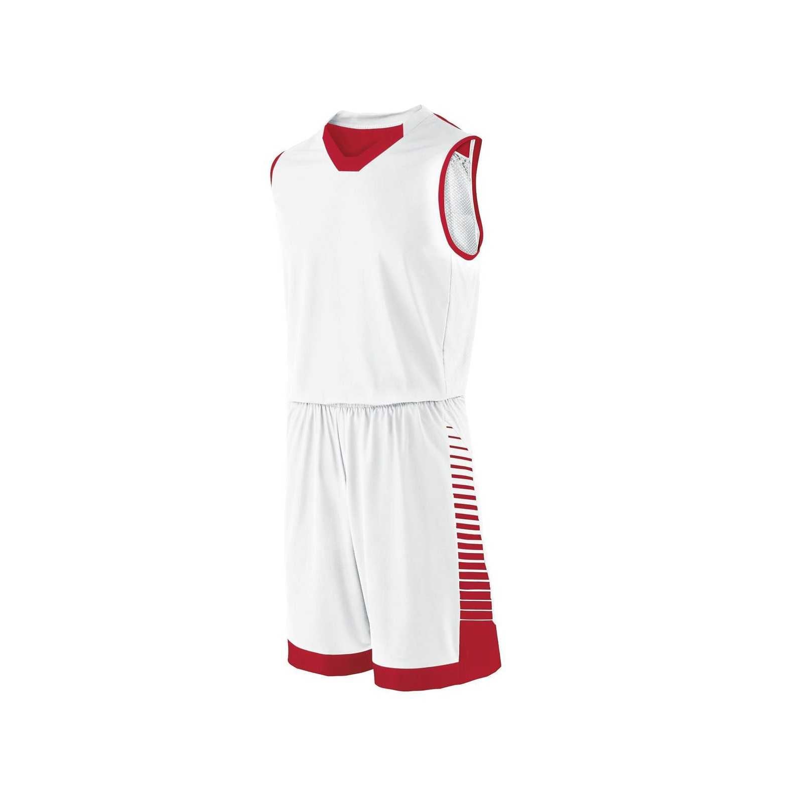 Holloway 224270 Youth Arc Jersey - White Scarlet - HIT a Double