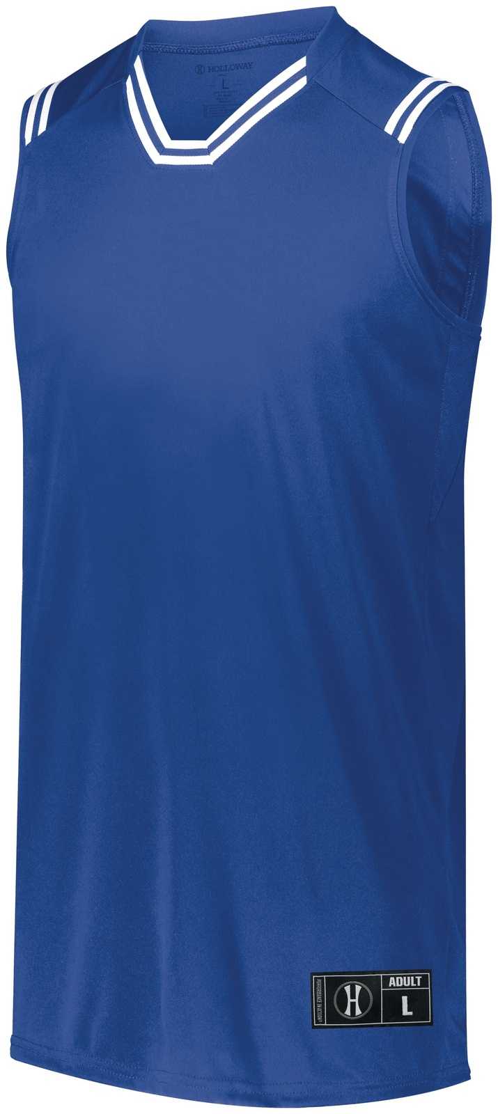 Holloway 224276 Youth Retro Basketball Jersey - Royal White - HIT a Double