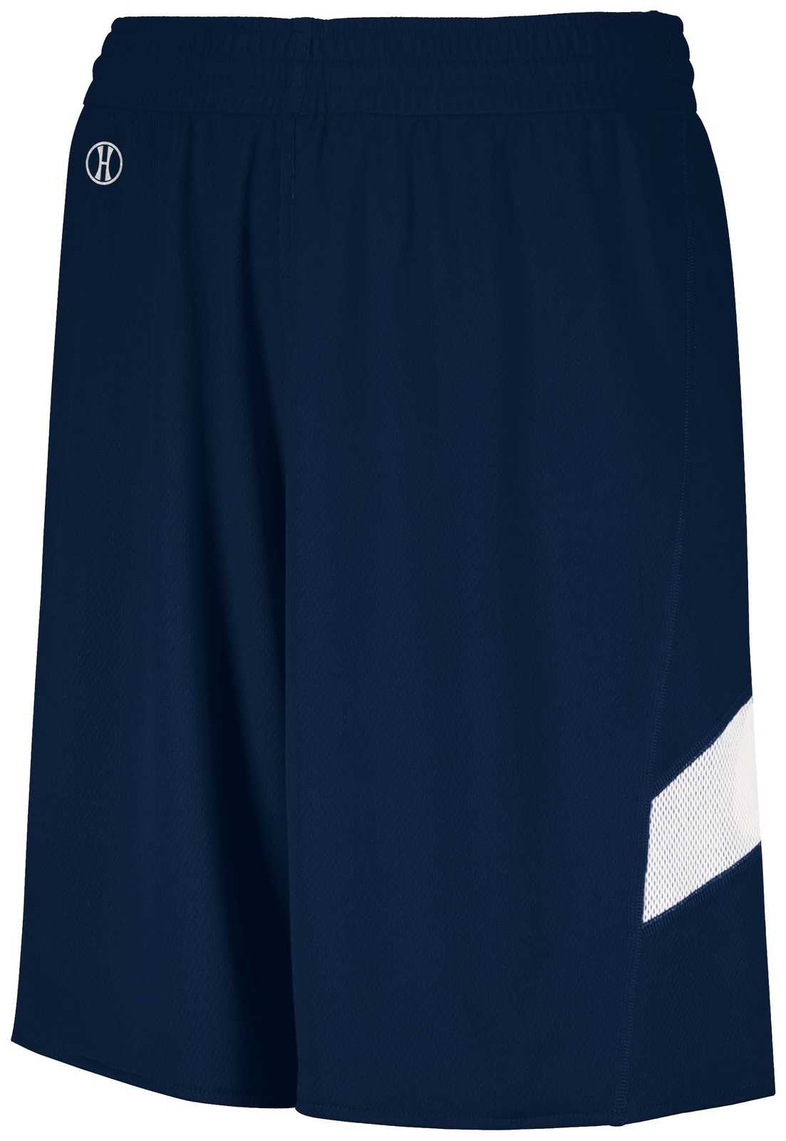 Holloway 224279 Youth Dual-Side Single Ply Basketball Shorts - Navy White - HIT a Double