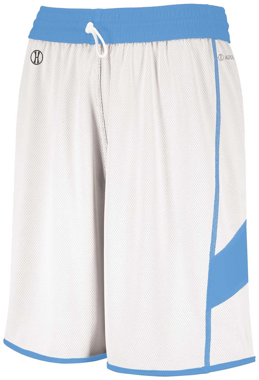 Holloway 224279 Youth Dual-Side Single Ply Basketball Shorts - University Blue White - HIT a Double