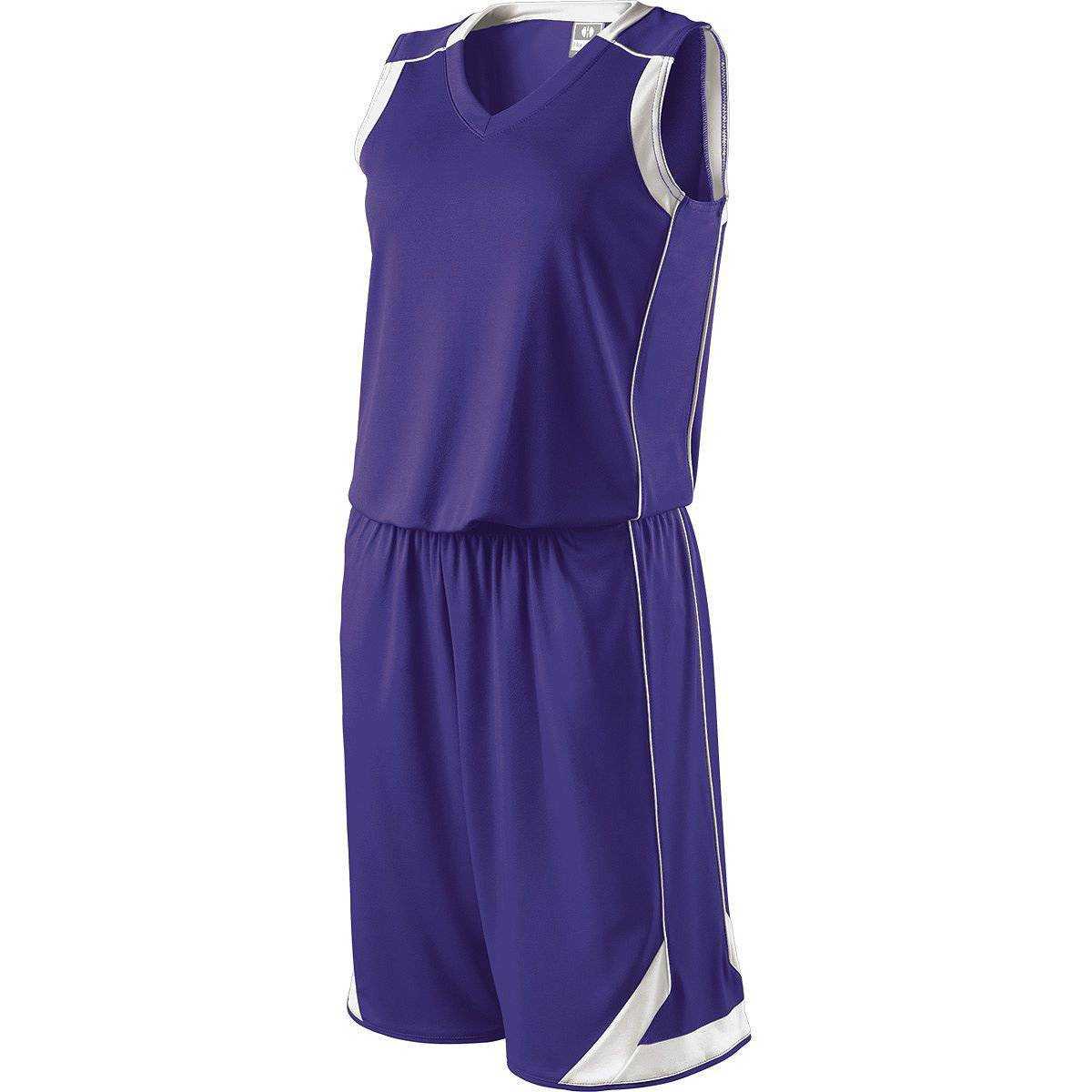 Holloway 224362 Ladies Carthage Jersey - Purple White - HIT a Double