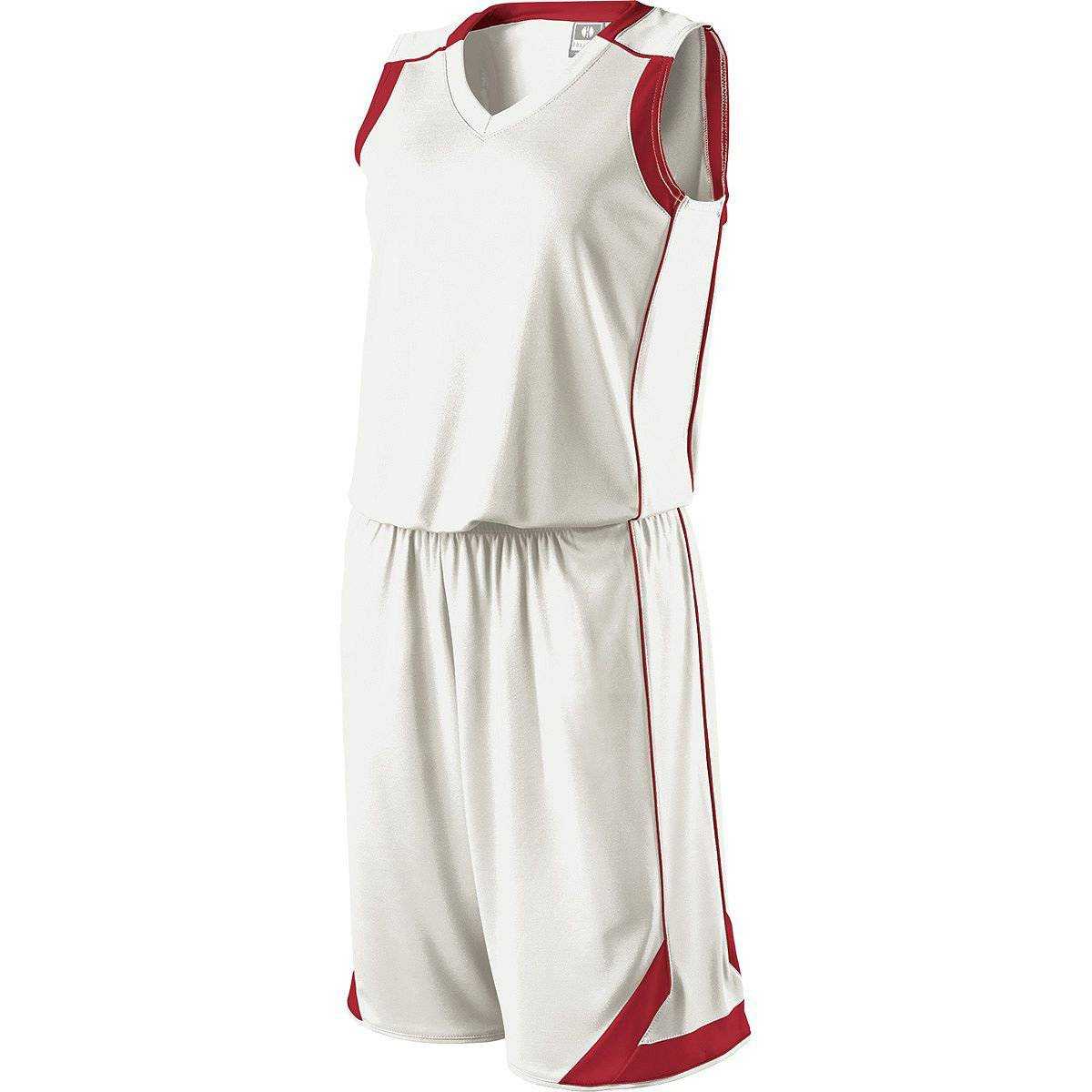 Holloway 224362 Ladies Carthage Jersey - White Scarlet - HIT a Double