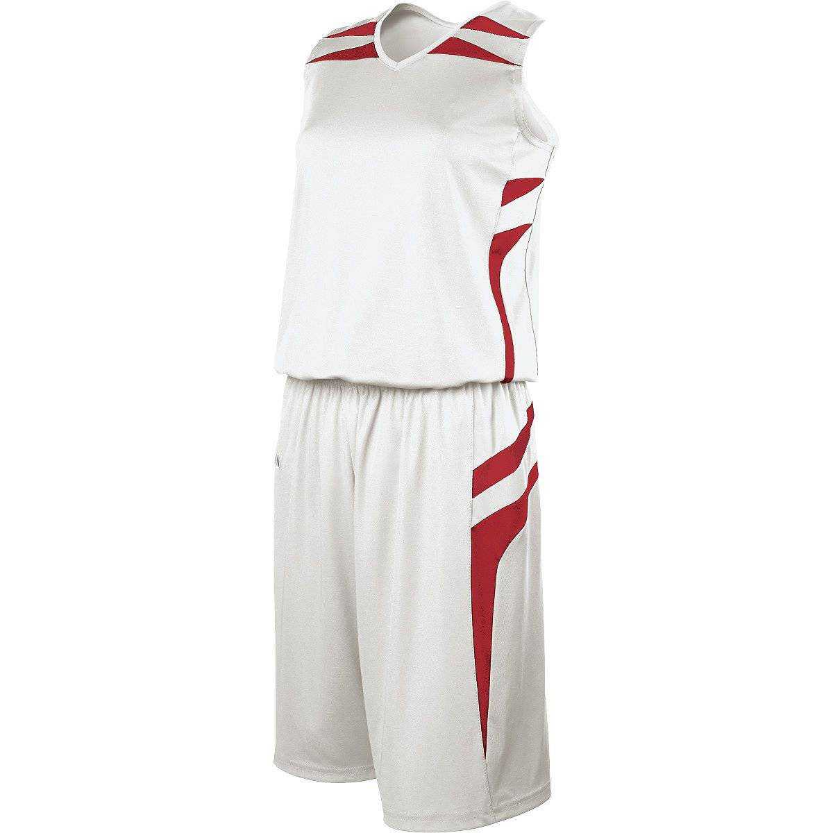 Holloway 224364 Ladies Prodigy Jersey - White Scarlet Scarlet - HIT a Double