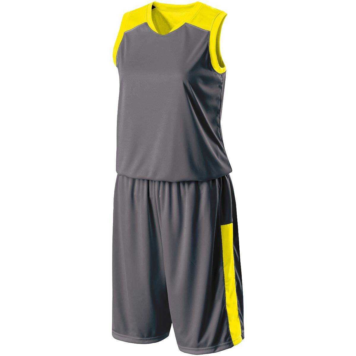 Holloway 224368 Ladies Reversible Nuclear Jersey -Bright Yellow Carbon - HIT a Double