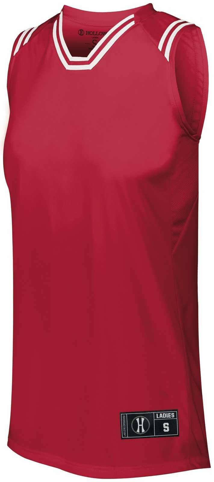 Holloway 224376 Ladies Retro Basketball Jersey - Scarlet White - HIT a Double