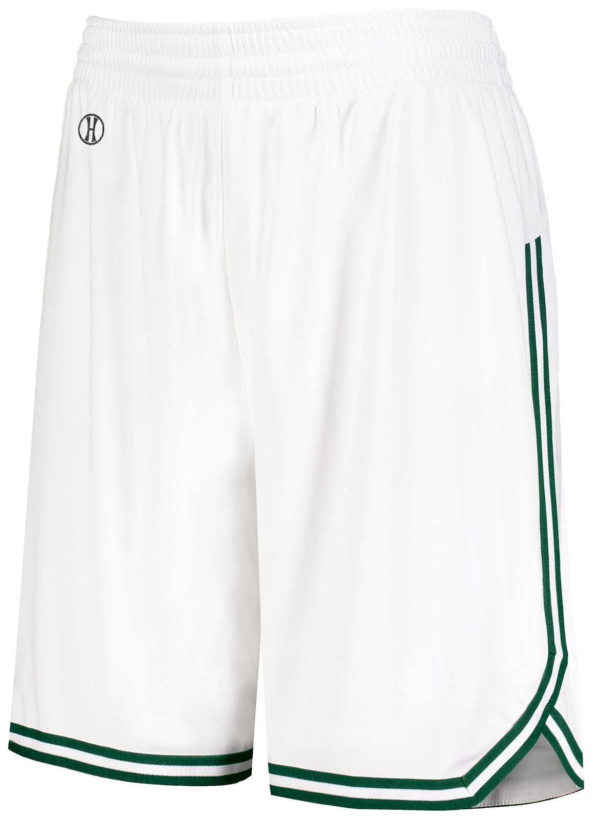 Holloway 224377 Ladies Retro Basketball Shorts - White Forest - HIT a Double