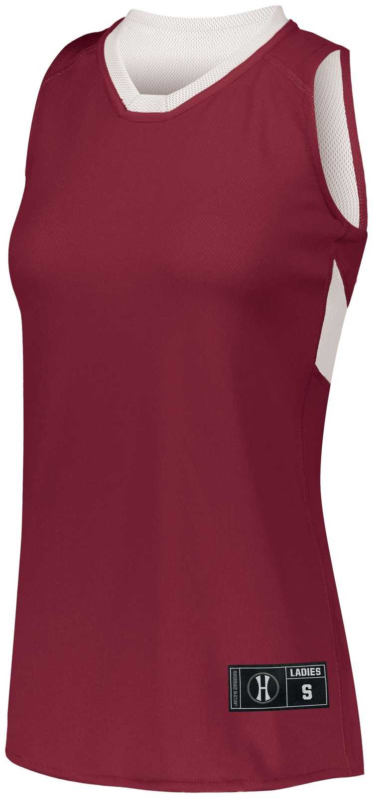 Holloway 224378 Ladies Dual-Side Single Ply Basketball Jersey - Cardinal White - HIT a Double