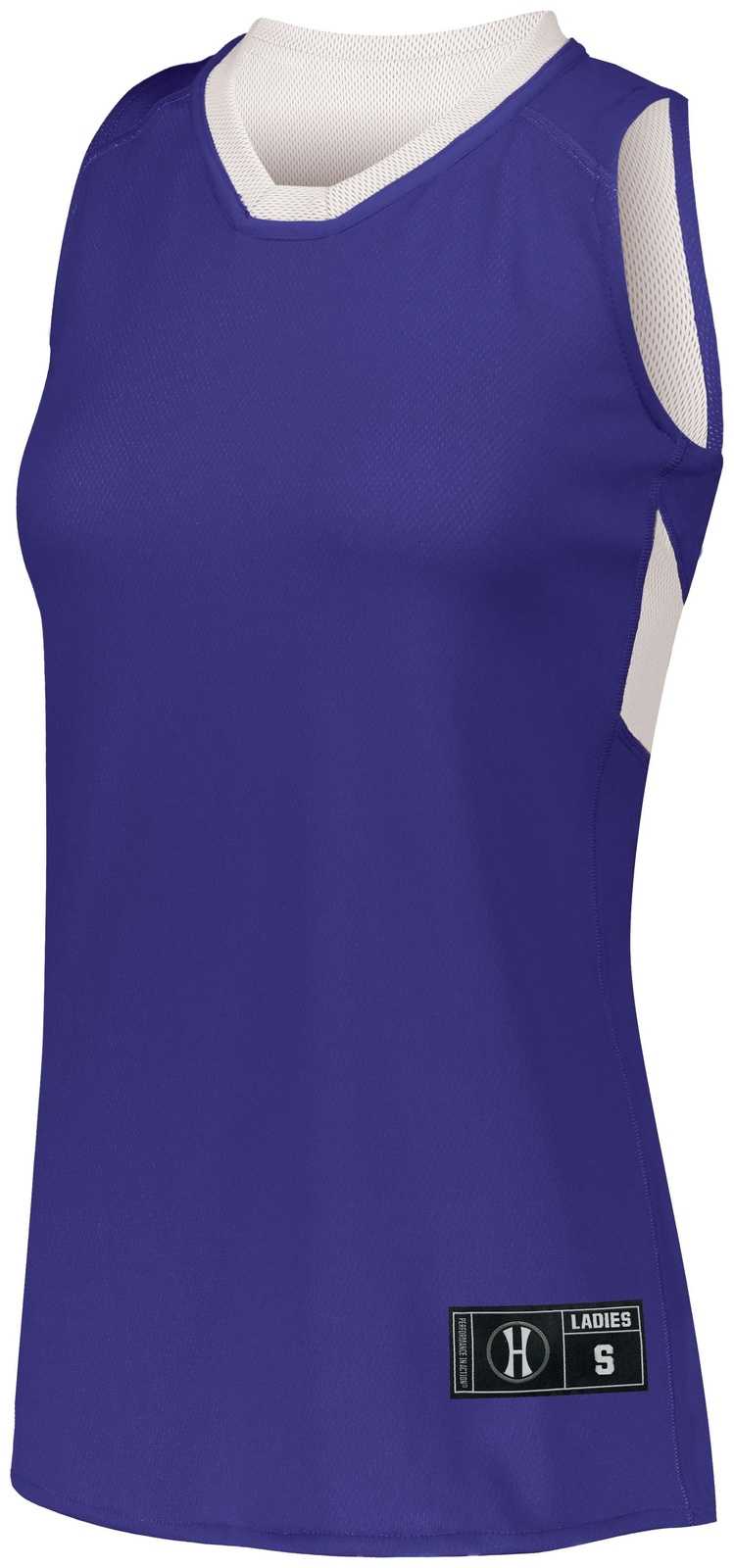 Holloway 224378 Ladies Dual-Side Single Ply Basketball Jersey - Purple White - HIT a Double