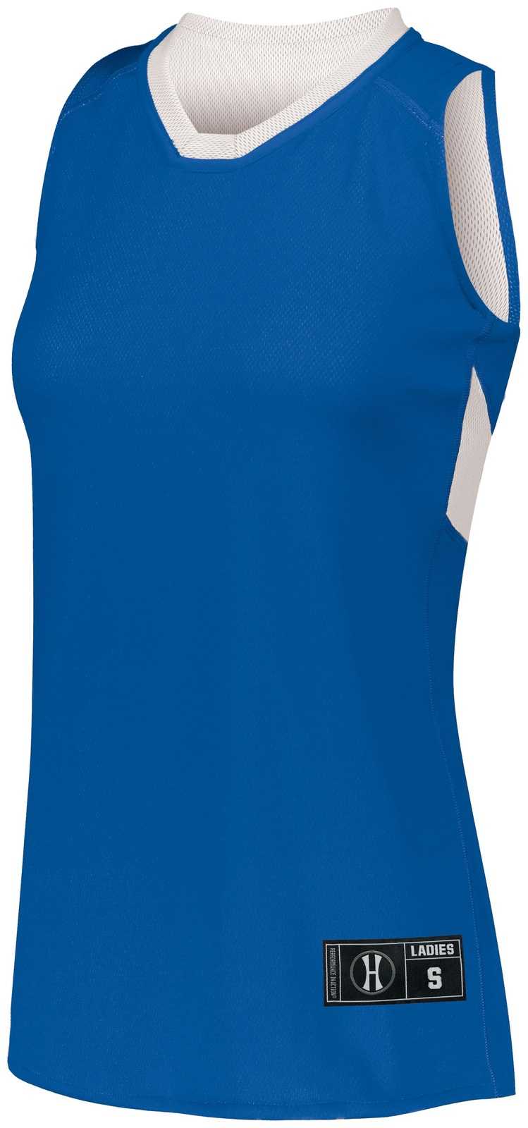 Holloway 224378 Ladies Dual-Side Single Ply Basketball Jersey - Royal White - HIT a Double