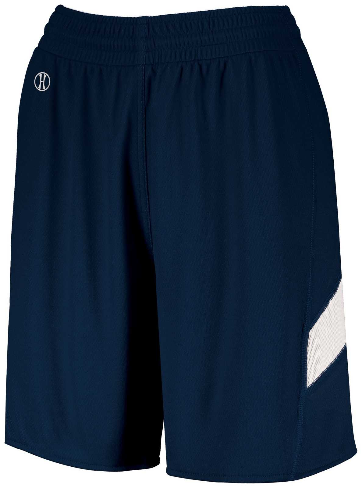 Holloway 224379 Ladies Dual-Side Single Ply Shorts - Navy White - HIT a Double