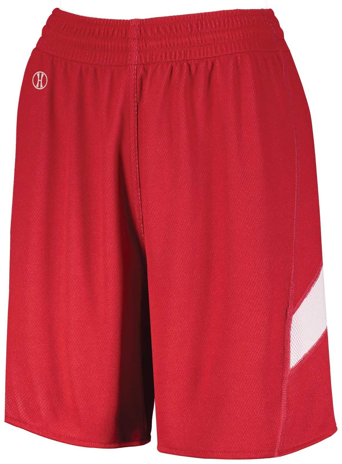 Holloway 224379 Ladies Dual-Side Single Ply Shorts - Scarlet White - HIT a Double