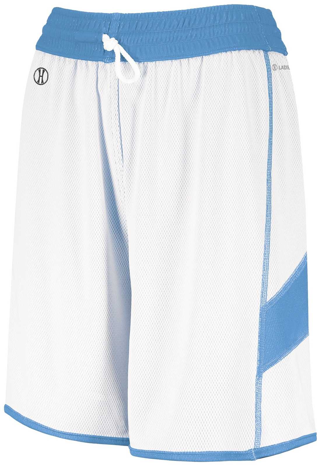 Holloway 224379 Ladies Dual-Side Single Ply Shorts - University Blue White - HIT a Double