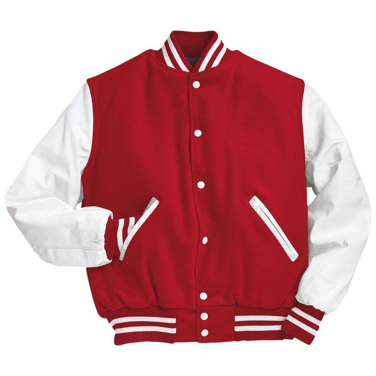 Holloway 224683 Varsity Tall (Wool, Leather Sleeves) - Scarlet White - HIT a Double