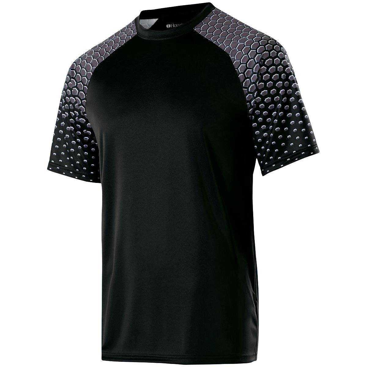 Holloway 228102 Voltage Shirt - Black Carbon Silver Gray - HIT a Double