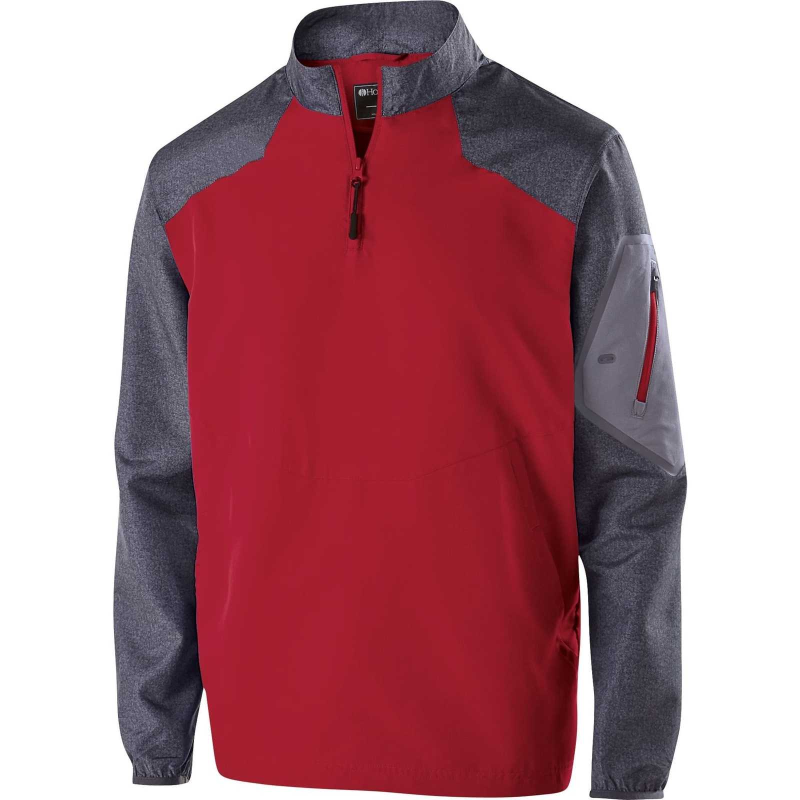 Holloway 229155 Raider Pullover - Carbon Print Scarlet - HIT a Double