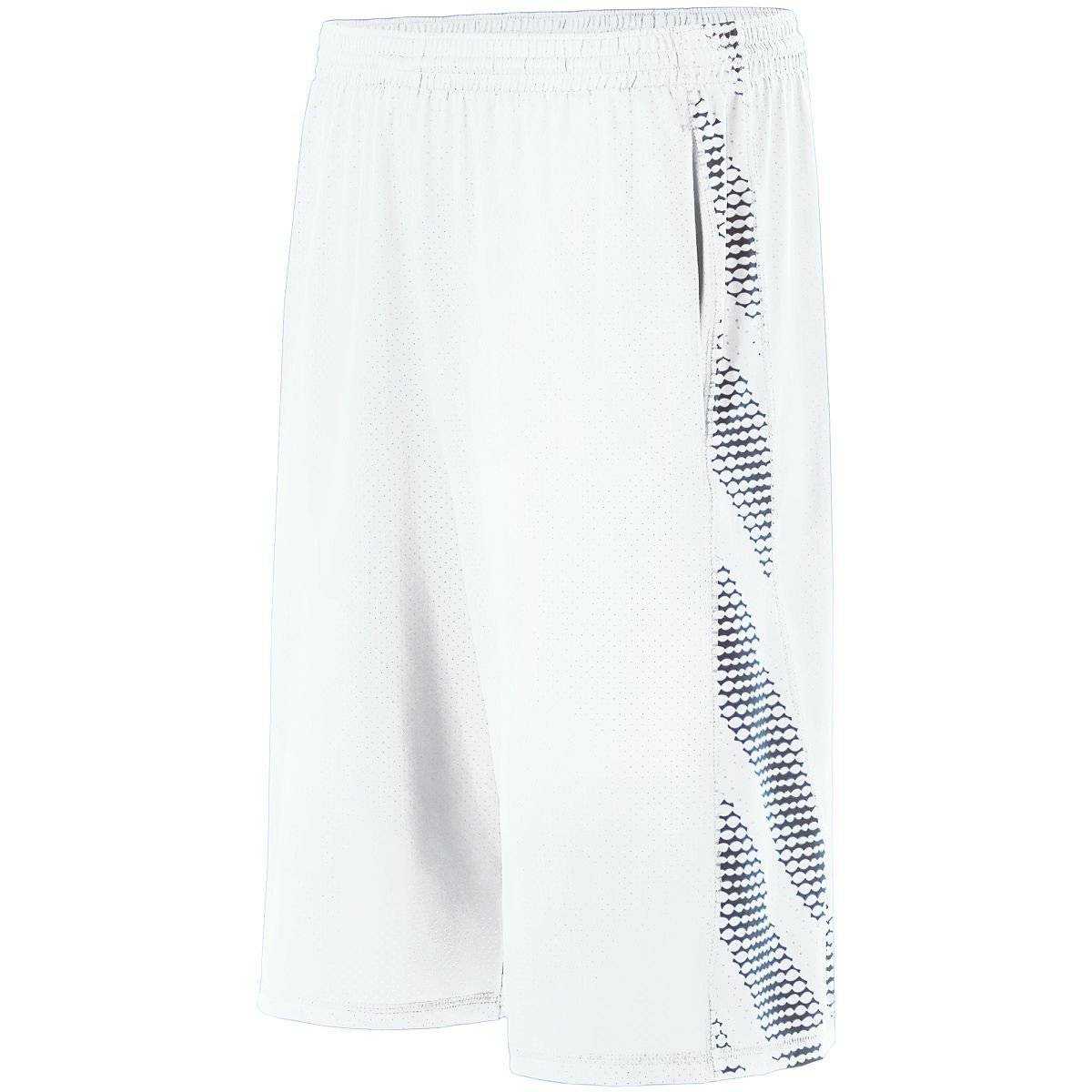 Holloway 229212 Youth Torpedo Short - White White Pattern - HIT a Double